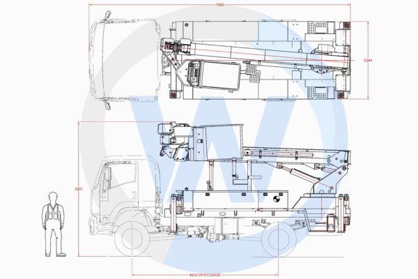 Linelift® DHT160AS on Isuzu FTS800 Truck - Image 8