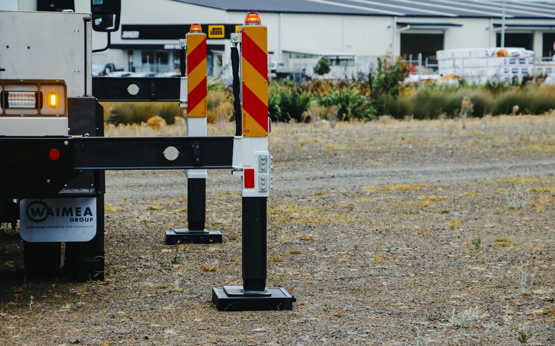 What is the safe and approved method for setting up an EWP on sloping or uneven ground?
