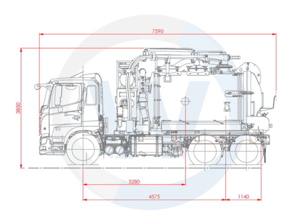 Allvac® AV7000H Hydro Excavator on Hino FS2632 - Image 6
