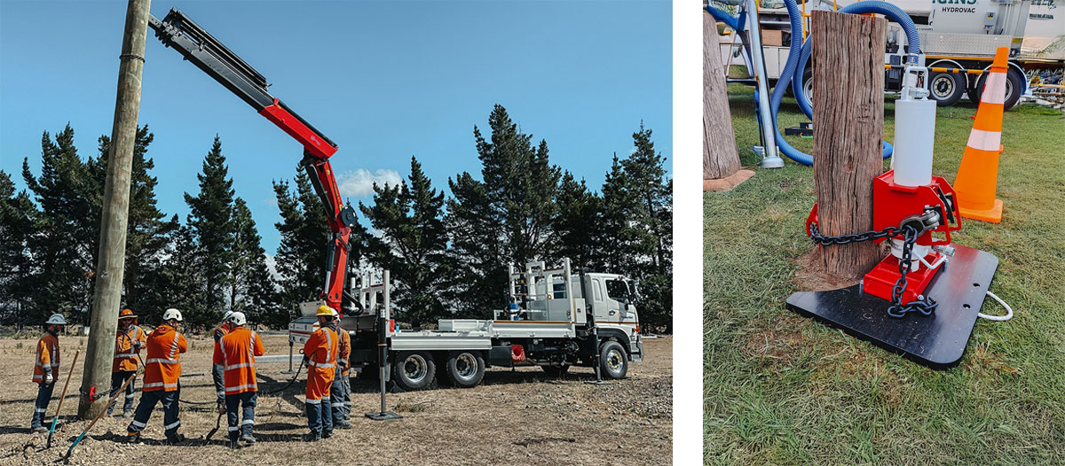 A lines crane truck fully extending its crane while short jacked.